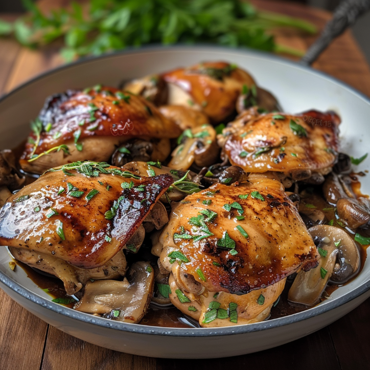 Chicken Thighs Mushrooms for the Whole Family 4 chicken thighs mushrooms