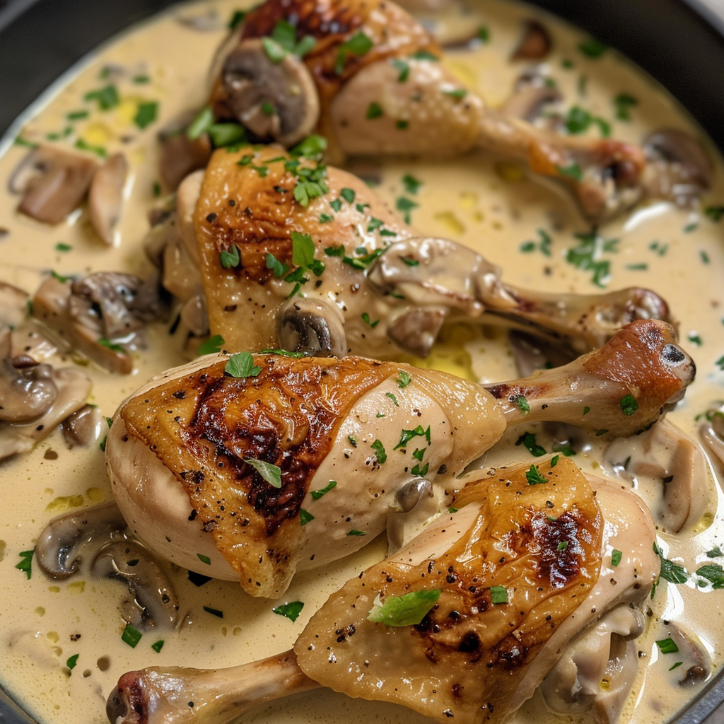 Foolproof Chicken Legs Creamy Mushroom Recipe 4 chicken legs creamy mushroom