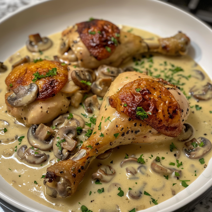 Foolproof Chicken Legs Creamy Mushroom Recipe 3 chicken legs creamy mushroom