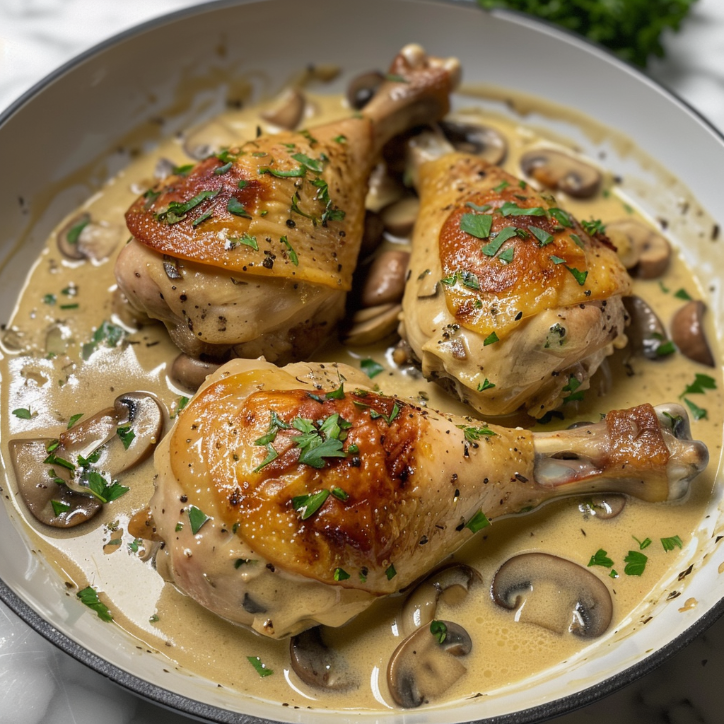 Foolproof Chicken Legs Creamy Mushroom Recipe 2 chicken legs creamy mushroom