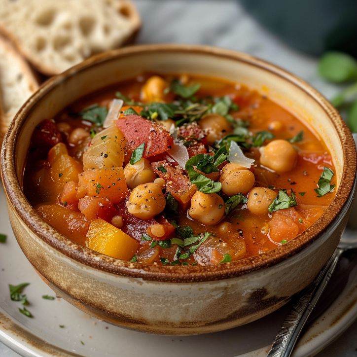 Cheesy Garlic Tuscan Chickpea Soup 3 tuscan chickpea soup