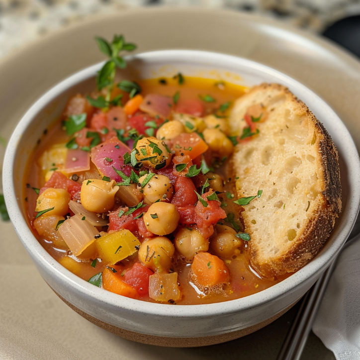 Cheesy Garlic Tuscan Chickpea Soup 2 tuscan chickpea soup