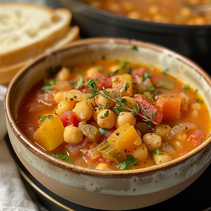 Cheesy Garlic Tuscan Chickpea Soup 4 tuscan chickpea soup