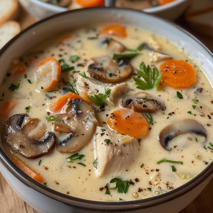 How to Make the Best Creamy Chicken Mushroom Soup 4 creamy chicken mushroom soup