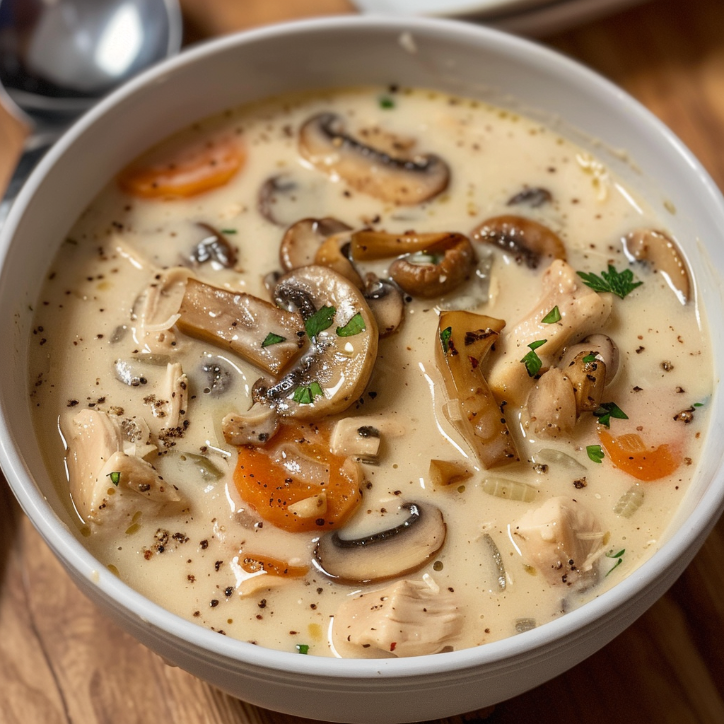 How to Make the Best Creamy Chicken Mushroom Soup 2 creamy chicken mushroom soup