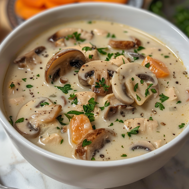 How to Make the Best Creamy Chicken Mushroom Soup 3 creamy chicken mushroom soup
