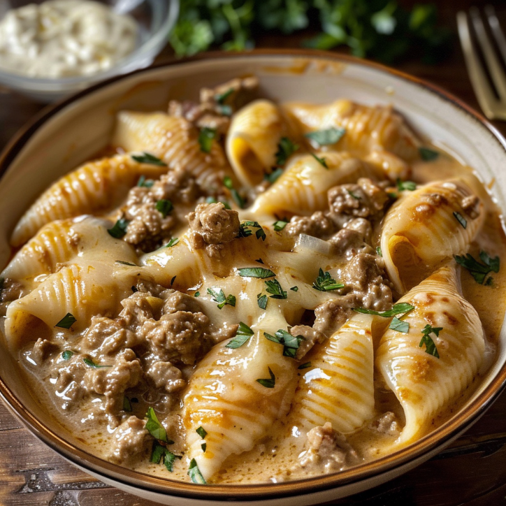 Creamy Beef Shells Comfort: A Family Favorite 4 creamy beef shells comfort