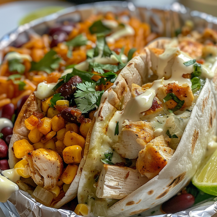 white chicken chili burrito