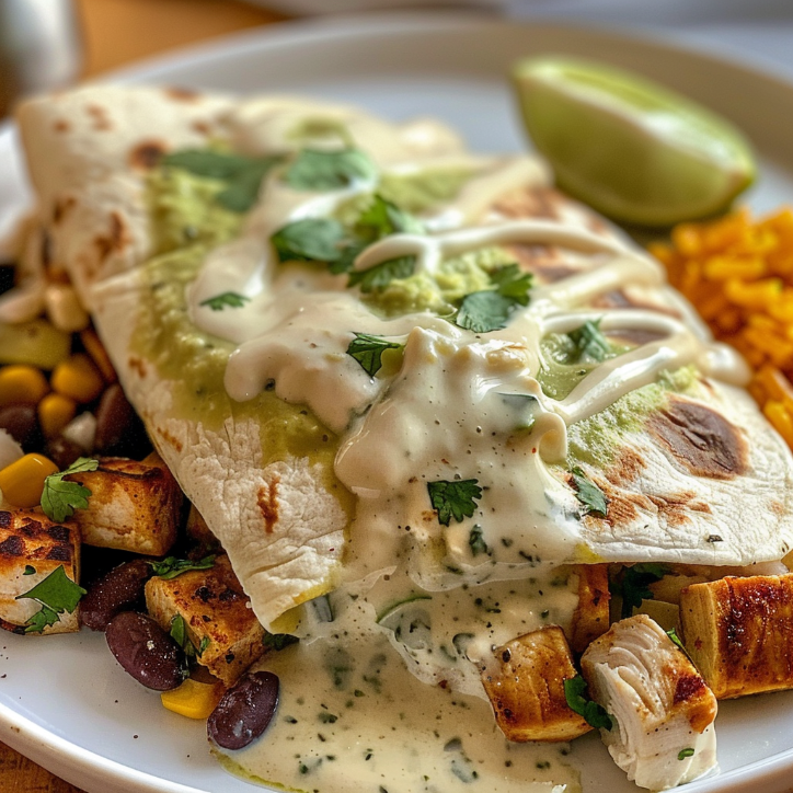 white chicken chili burrito