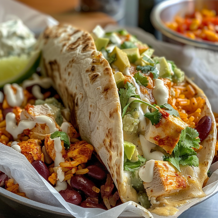 white chicken chili burrito