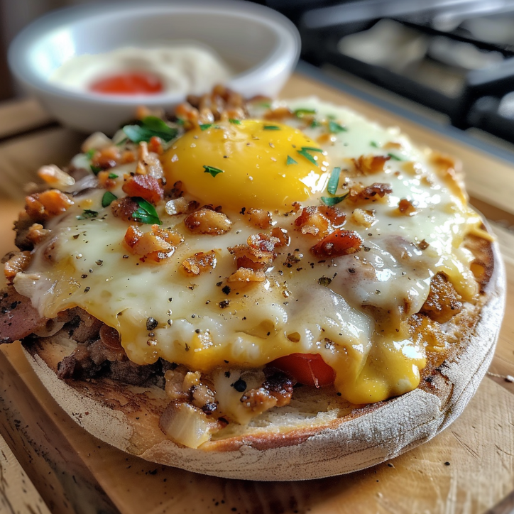 english muffin breakfast pizza