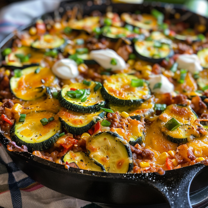 cheesy one pan zucchini