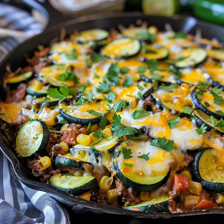 cheesy one pan zucchini