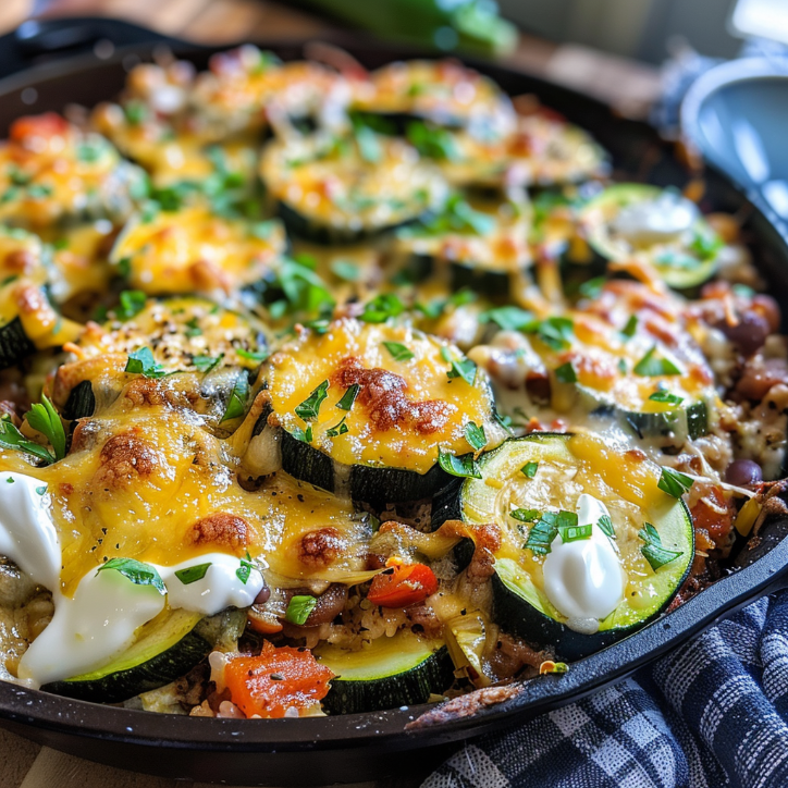 cheesy one pan zucchini
