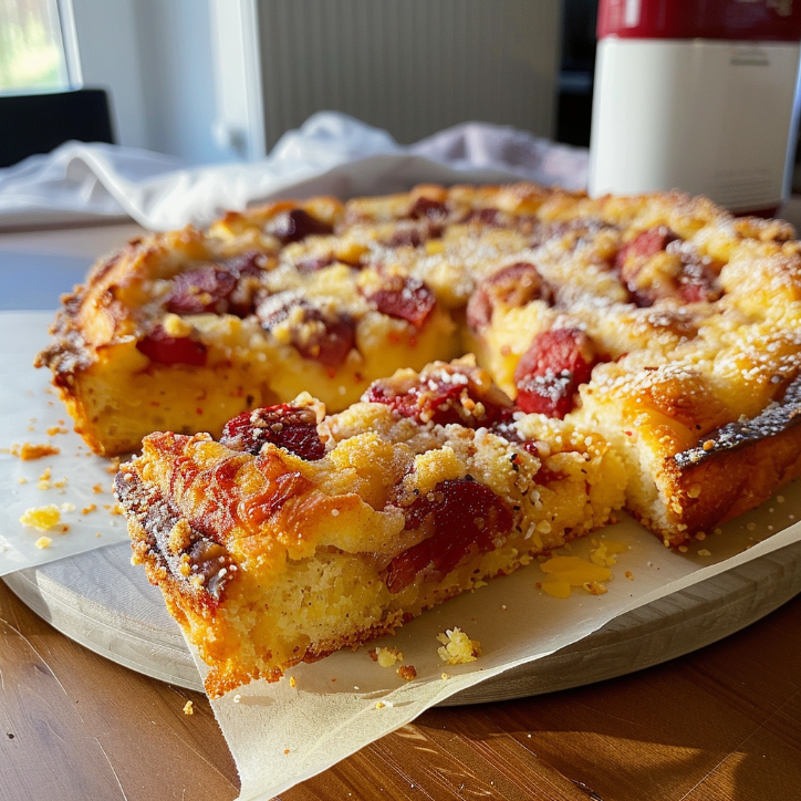 ciasto ze śliwkami i kruszonką mieszane