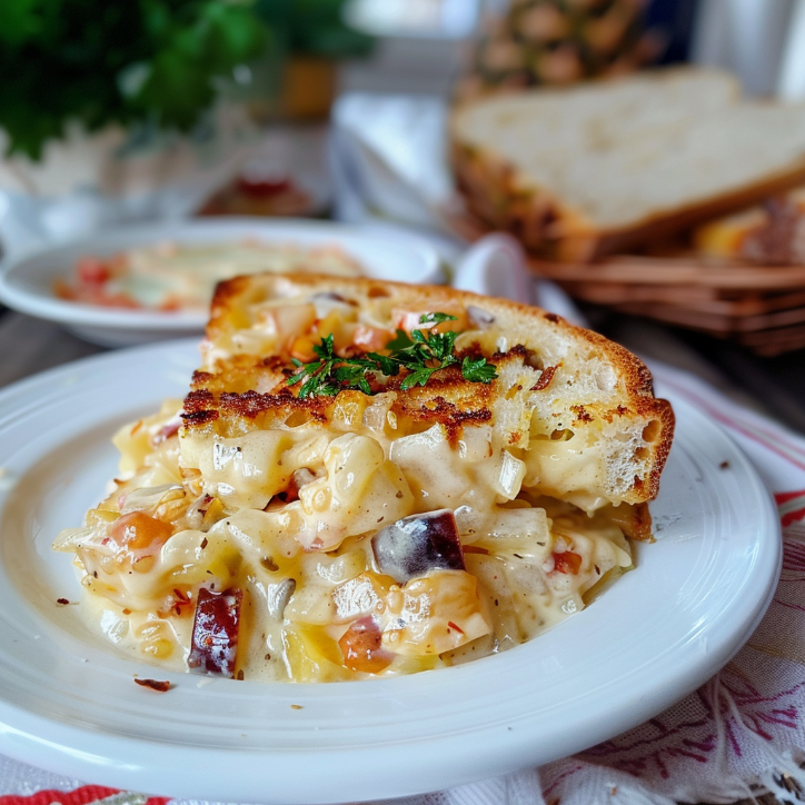 sałatka z serem cheddar ananasem