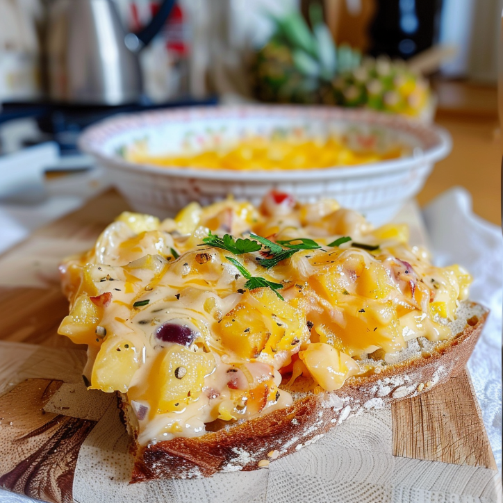 sałatka z serem cheddar ananasem