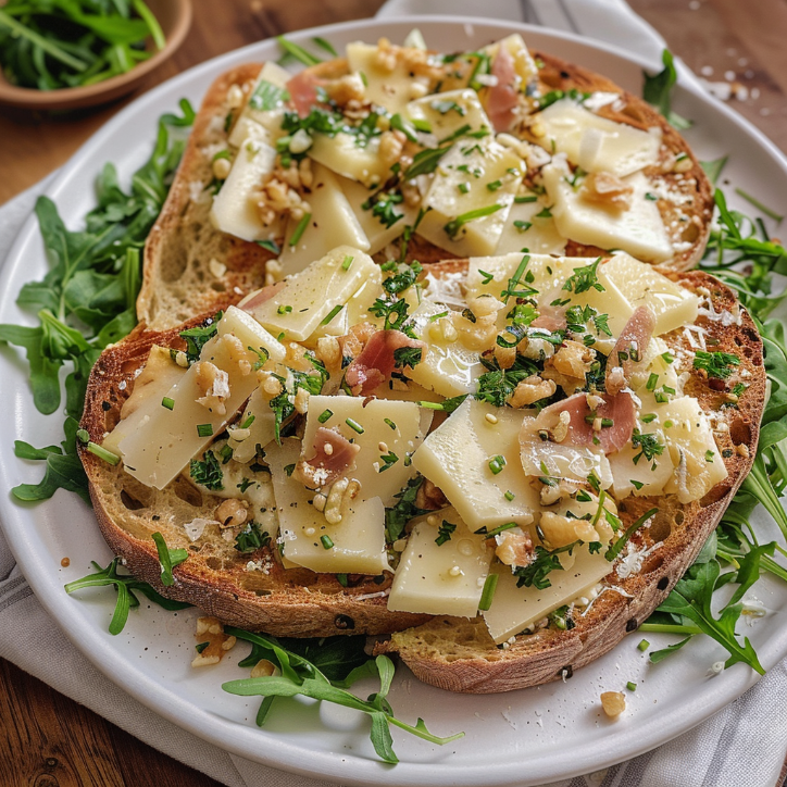sałatka z szynką parmeńską i rukolą