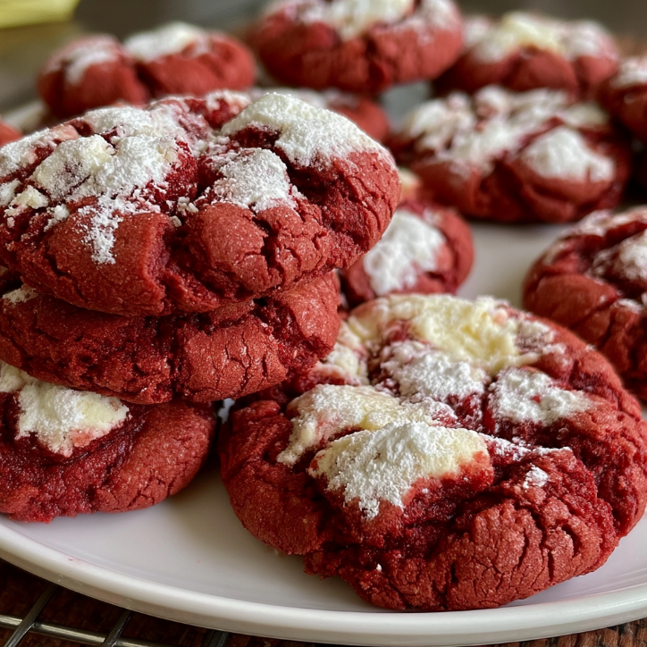 red velvet crinkle cookies