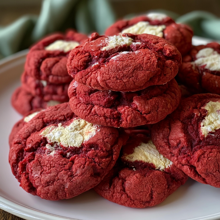 red velvet crinkle cookies
