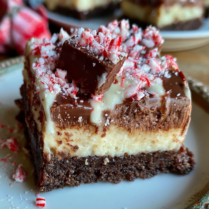 Foolproof Peppermint Bark Cheesecake Bars Recipe 3 peppermint bark cheesecake bars