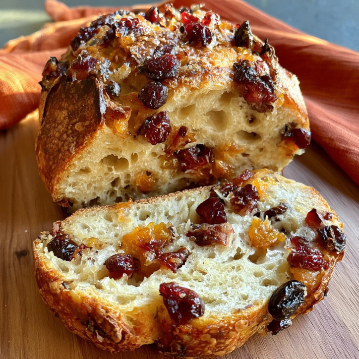 Irresistible Savory Cranberry Orange Sourdough