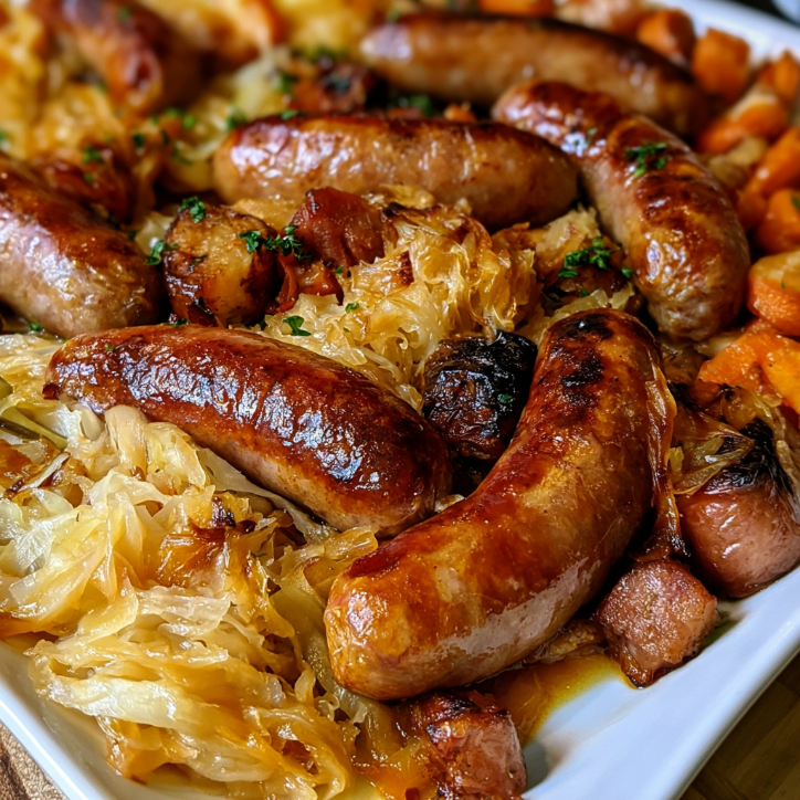 Sheet Pan Sausage Sauerkraut: Easy & Delicious 1 Sheet Pan Sausage Sauerkraut: Easy & Delicious