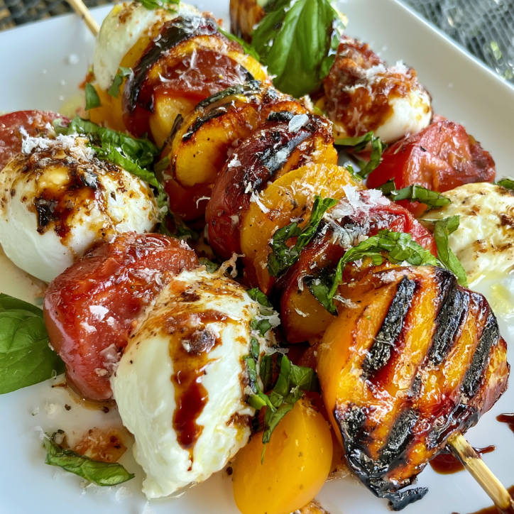 Garlic Parmesan Charred Peach Burrata Caprese 1 Garlic Parmesan Charred Peach Burrata Caprese