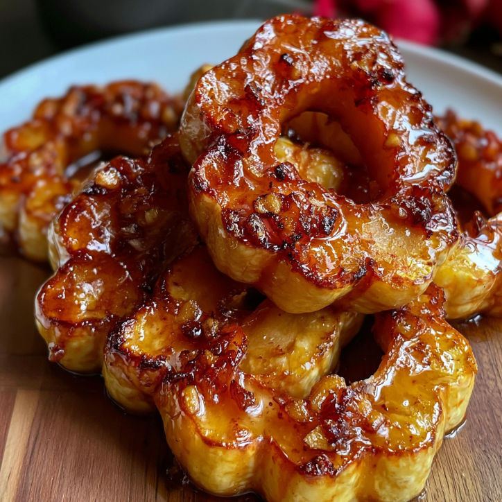 Garlic Parmesan Crispy Maple Roasted Delicata