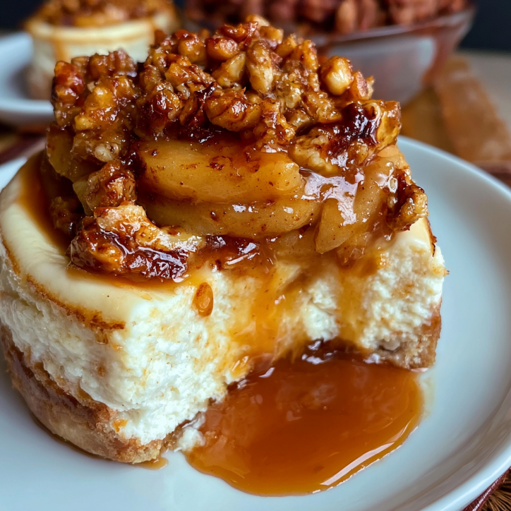 Cheesy Garlic Creamy Caramel Apple Cheesecake