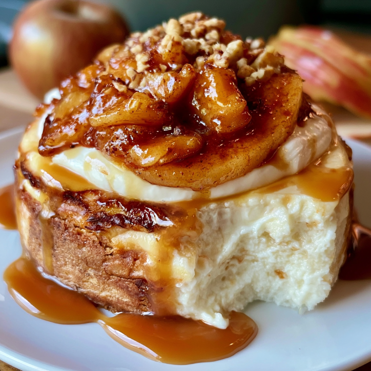 creamy caramel apple cheesecake