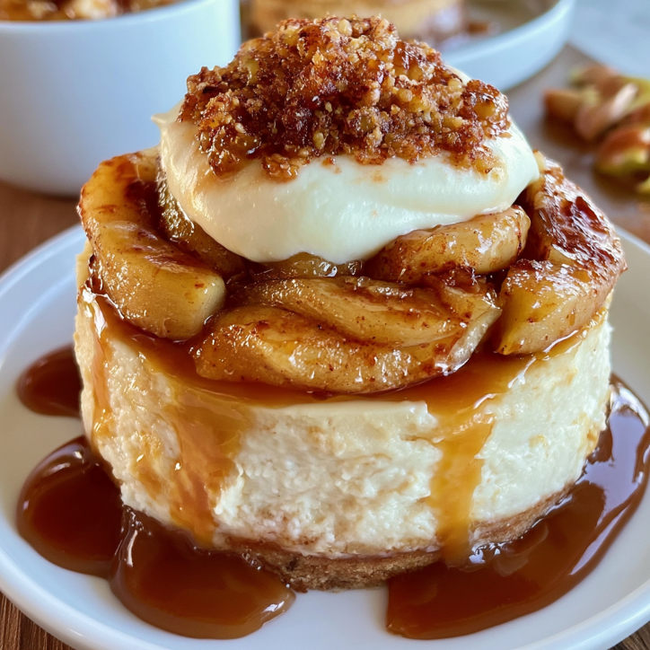 creamy caramel apple cheesecake