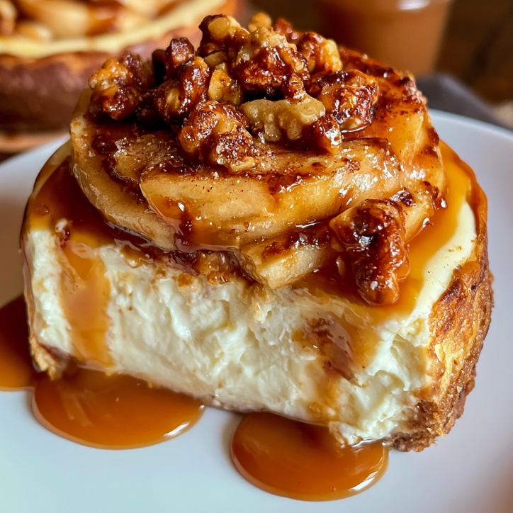 creamy caramel apple cheesecake