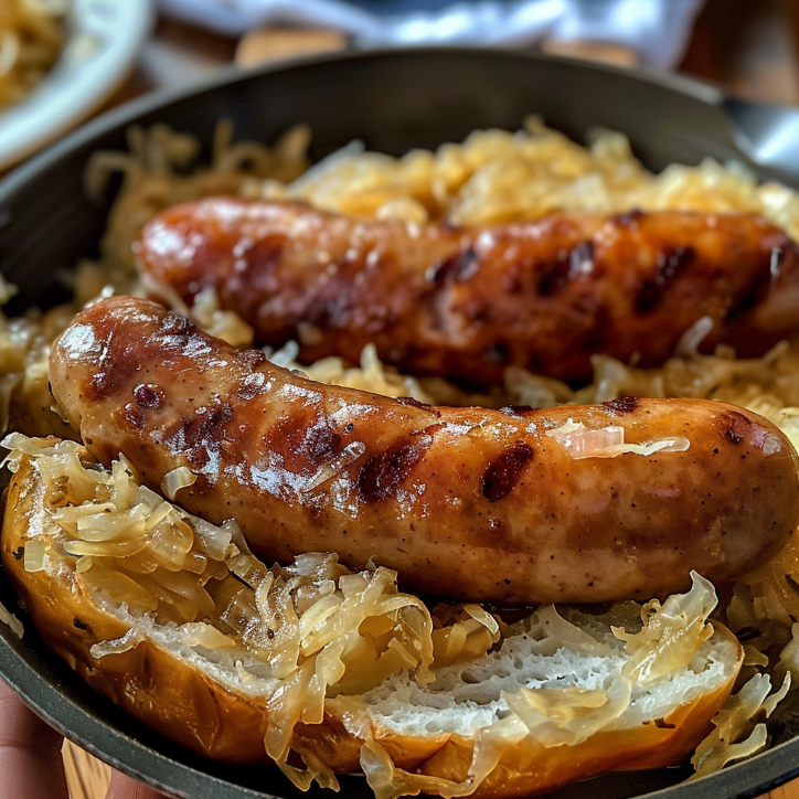 mouthwatering oktoberfest bratwurst sauerkraut