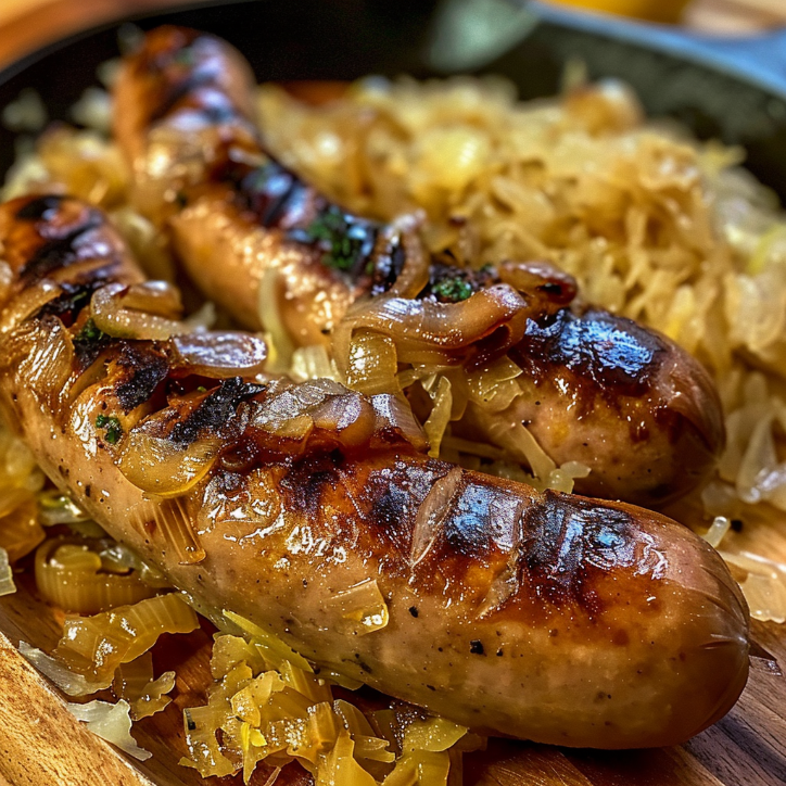 mouthwatering oktoberfest bratwurst sauerkraut