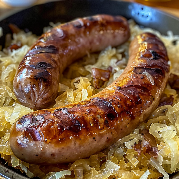mouthwatering oktoberfest bratwurst sauerkraut
