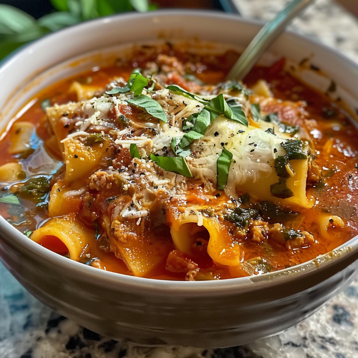 crockpot lasagna soup italian