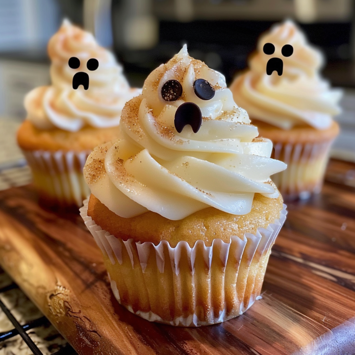spooky ghost cupcakes cream