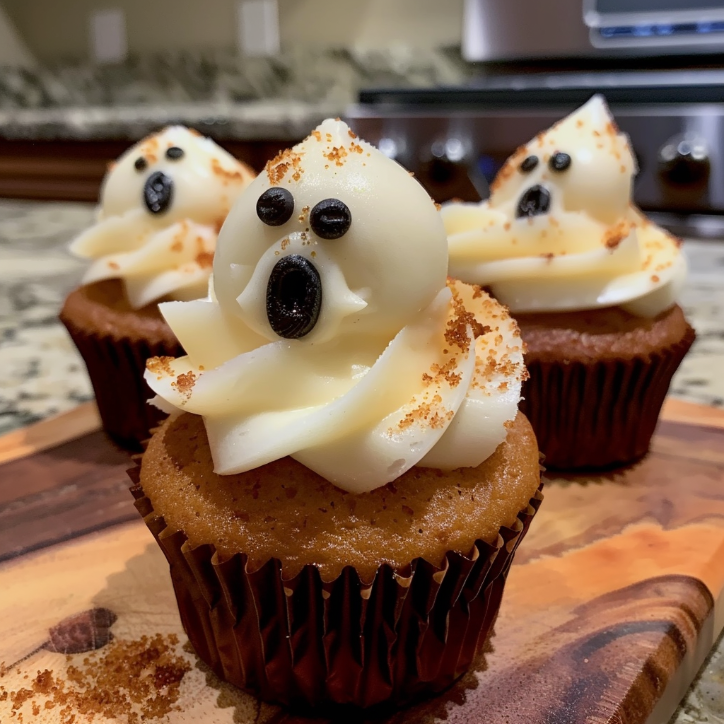spooky ghost cupcakes cream