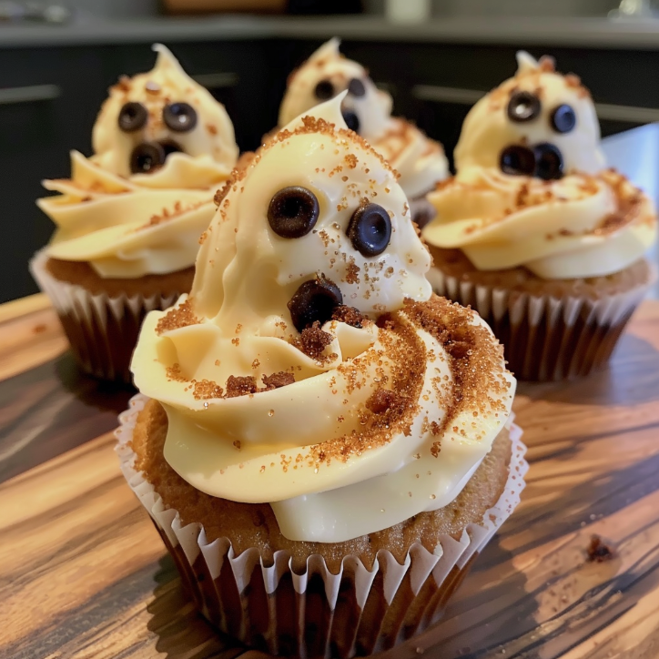 spooky ghost cupcakes cream
