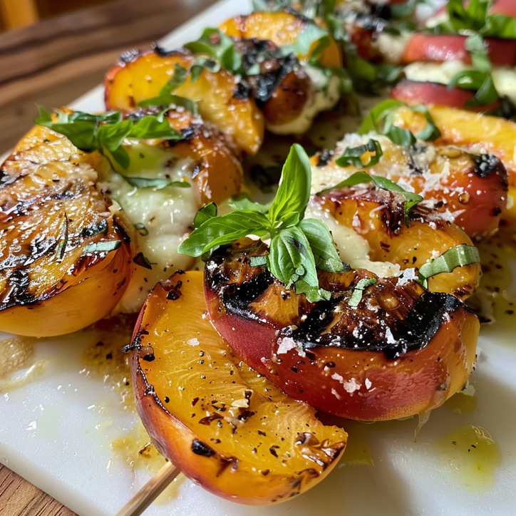 garlic parmesan charred peach