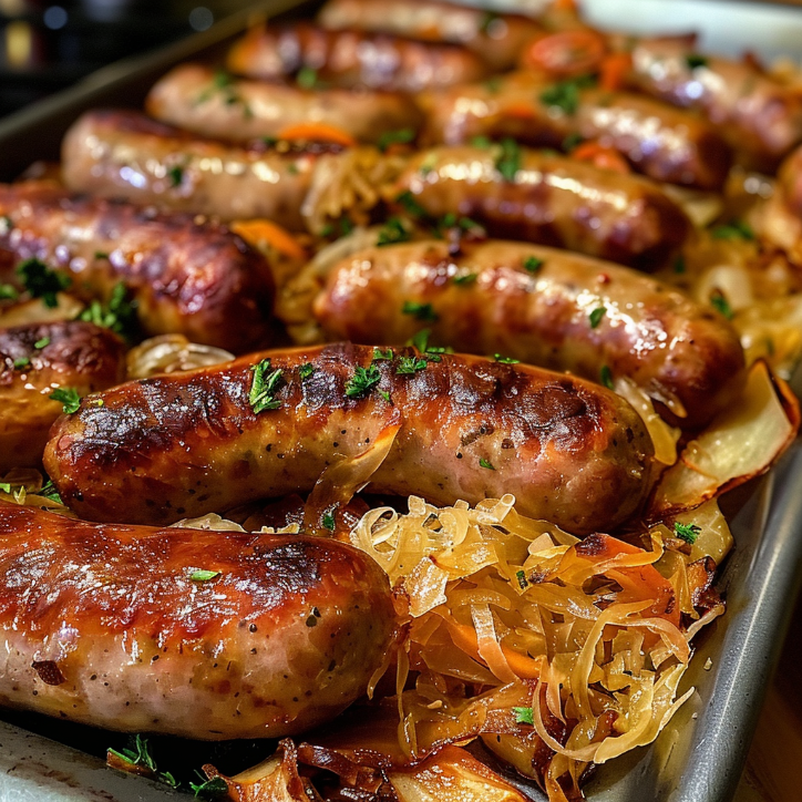 Sheet Pan Sausage Sauerkraut: A Family Favorite