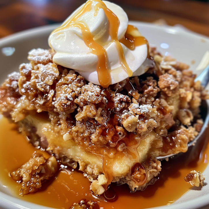 salted caramel apple crisp