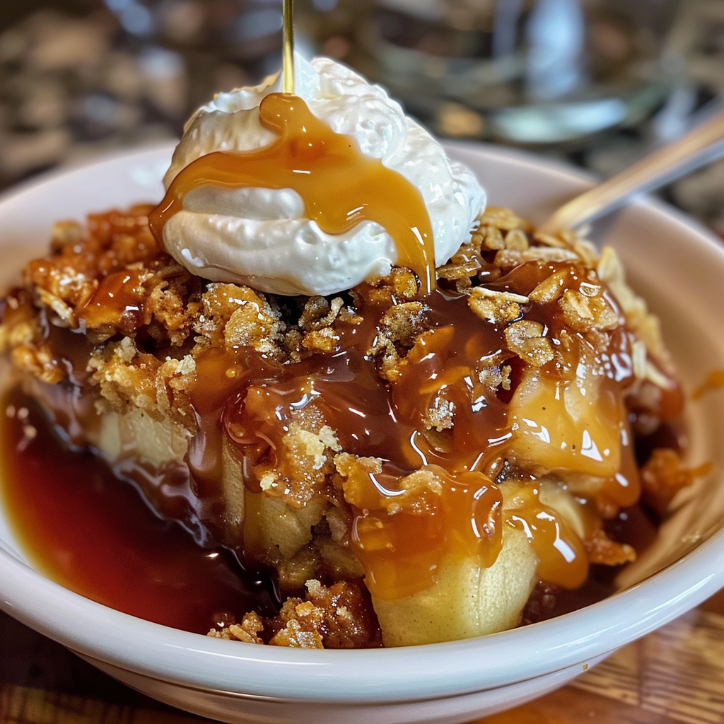 salted caramel apple crisp
