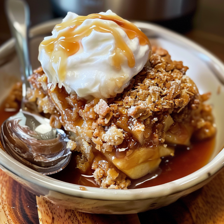 salted caramel apple crisp