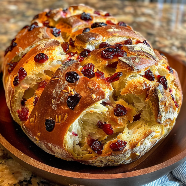 Easy Homemade Savory Cranberry Orange Sourdough