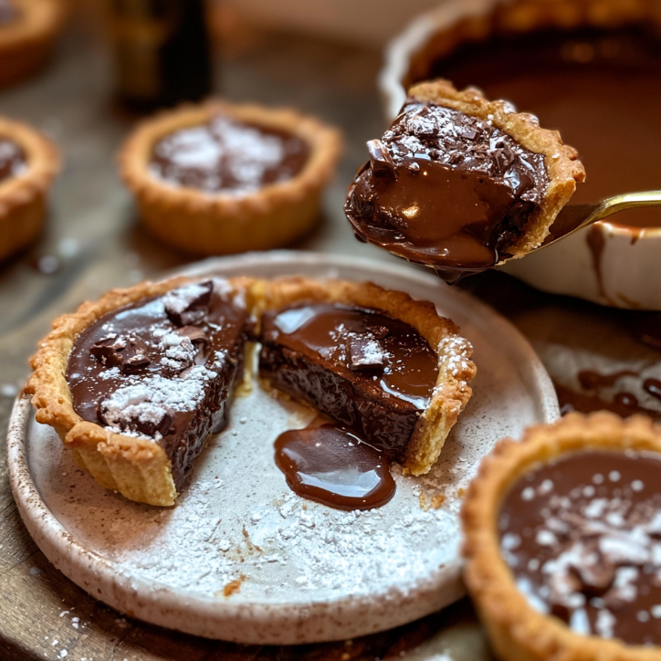 fudge chocolate pastry tarts