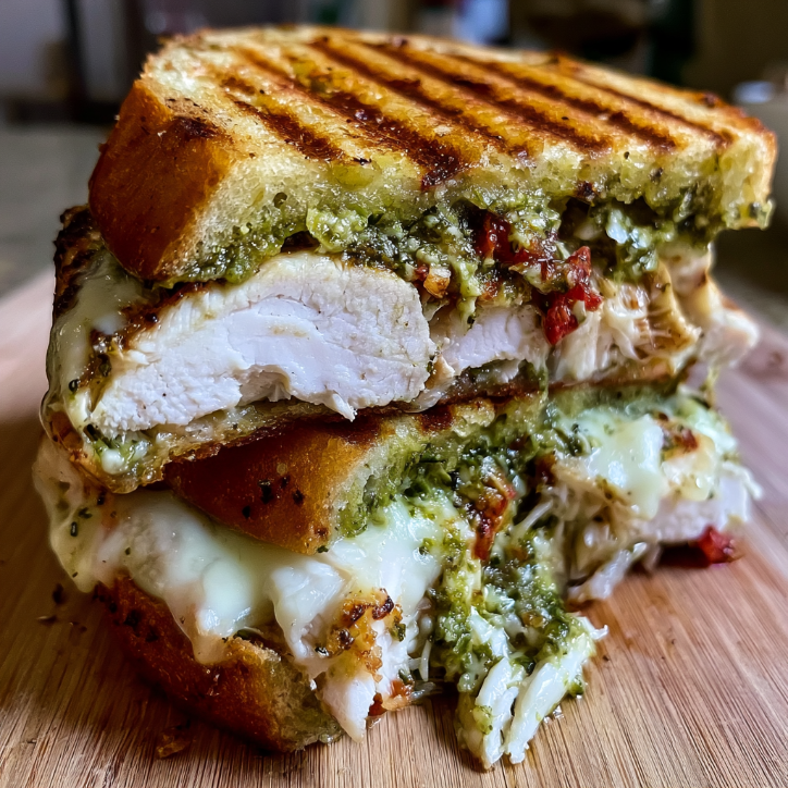 crispy chicken pesto panini