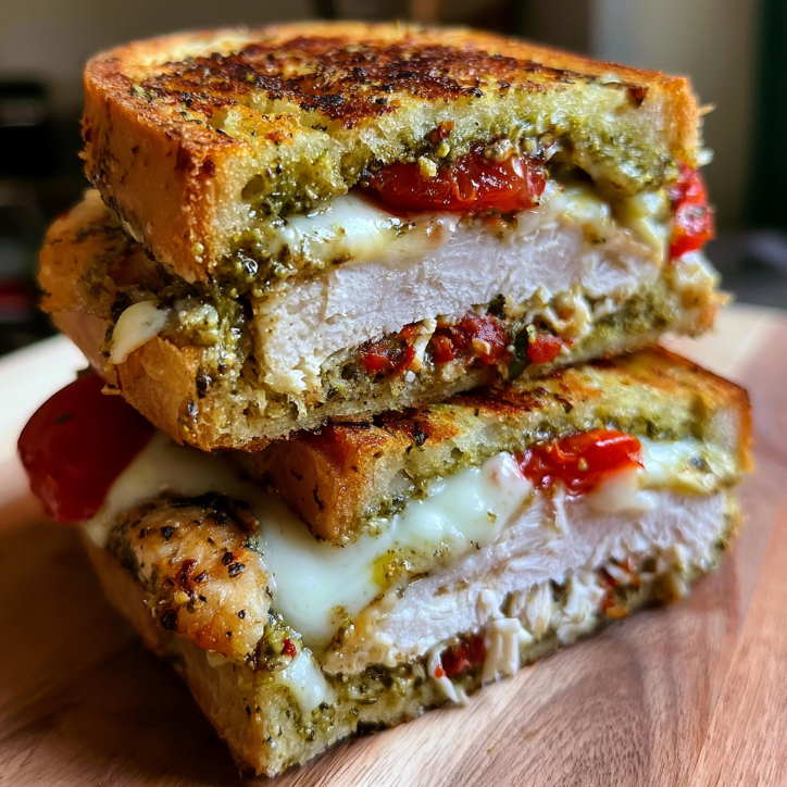 crispy chicken pesto panini