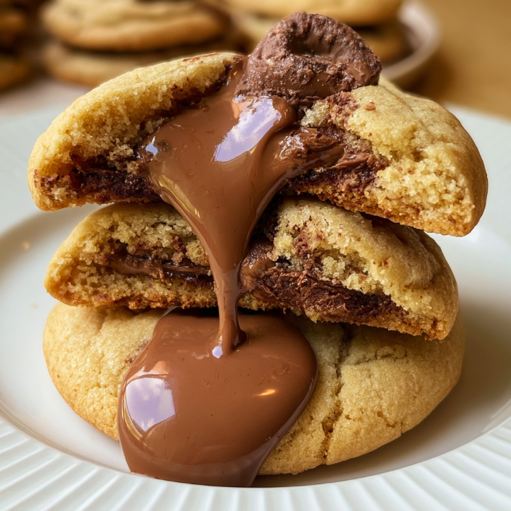 nutella stuffed cookies gooey